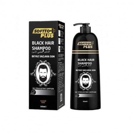 Оцветяващ шампоан за черна коса за мъже за 10 минути - Softto Plus Black Hair Shampoo 350ml
